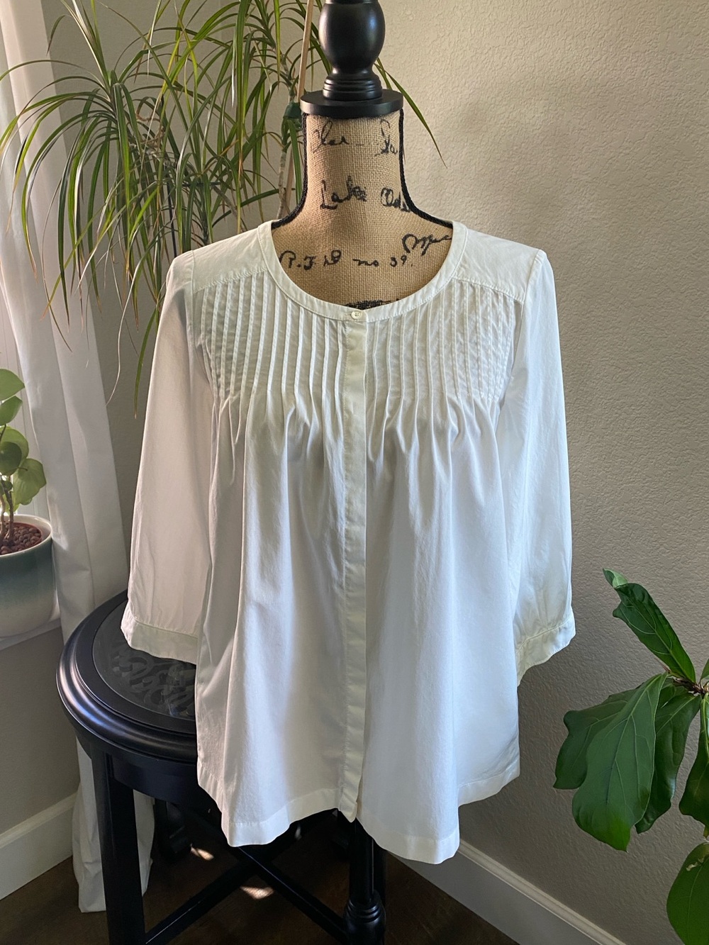 J. Crew Vintage Pleated Blouse
